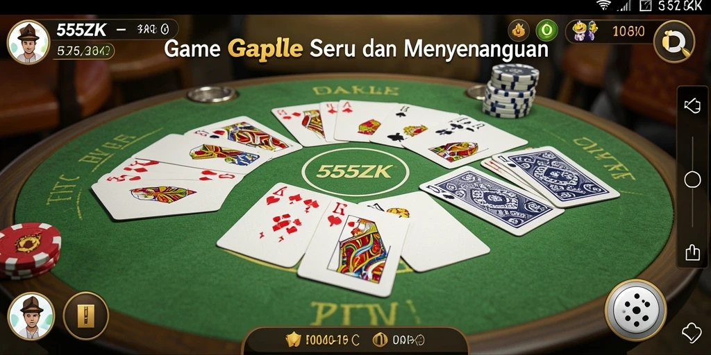 Tampilan gameplay Gaple yang menarik dan interaktif di 555ZK.