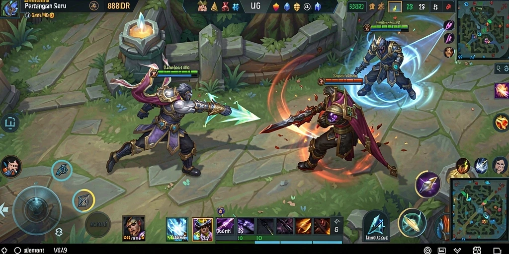 Tampilan gameplay seru dalam arena pertempuran 888IDR.
