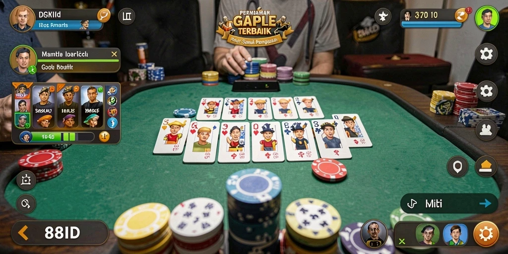 Tampilan gameplay Gaple yang seru dan interaktif di 88ID.