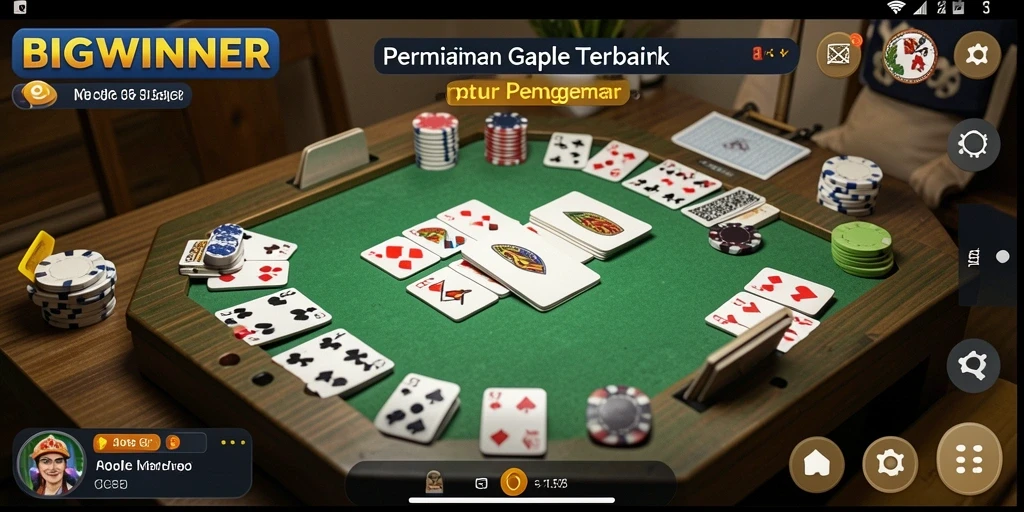 Tampilan screenshot BIGWINNER menampilkan keseruan bermain Gaple.
