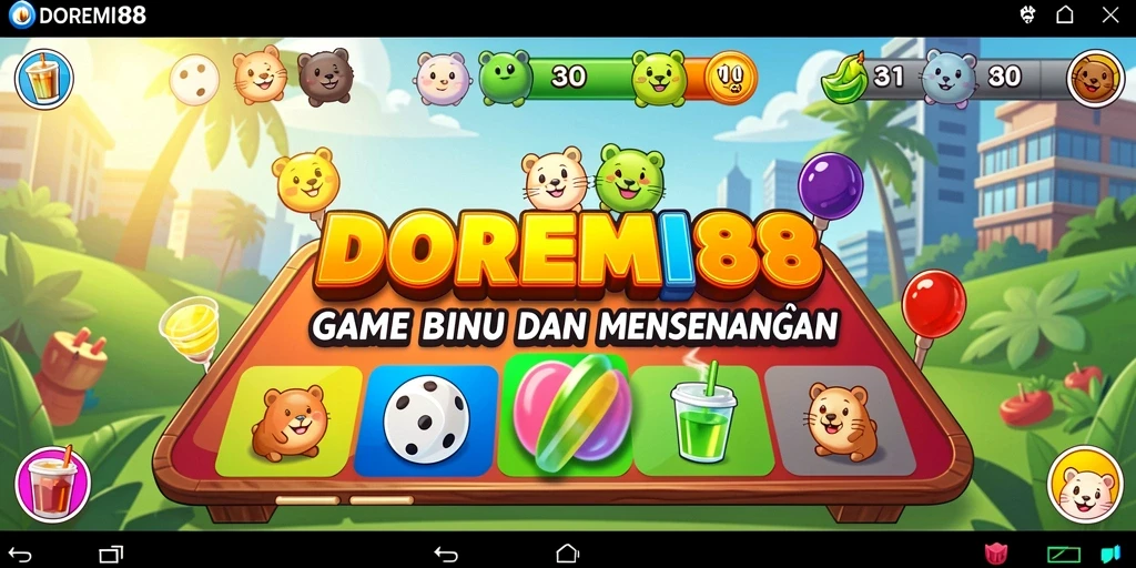 Tampilan gameplay DOREMI88 yang mengasyikkan dan berwarna-warni.