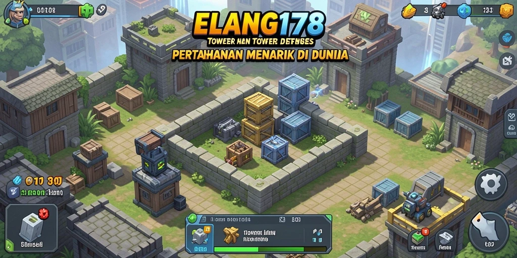 Tampilan menarik gameplay ELANG178 dalam pertahanan menara.