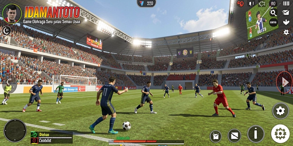Screenshot utama IDAMANTOTO menampilkan gameplay seru olahraga.