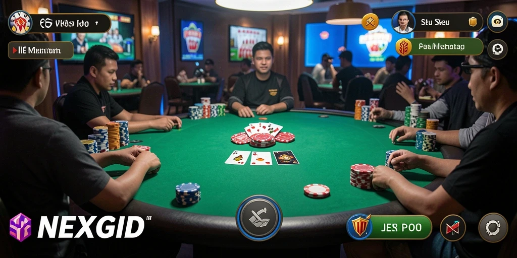 Tampilan gameplay Poker yang seru dan interaktif di NEXGID.