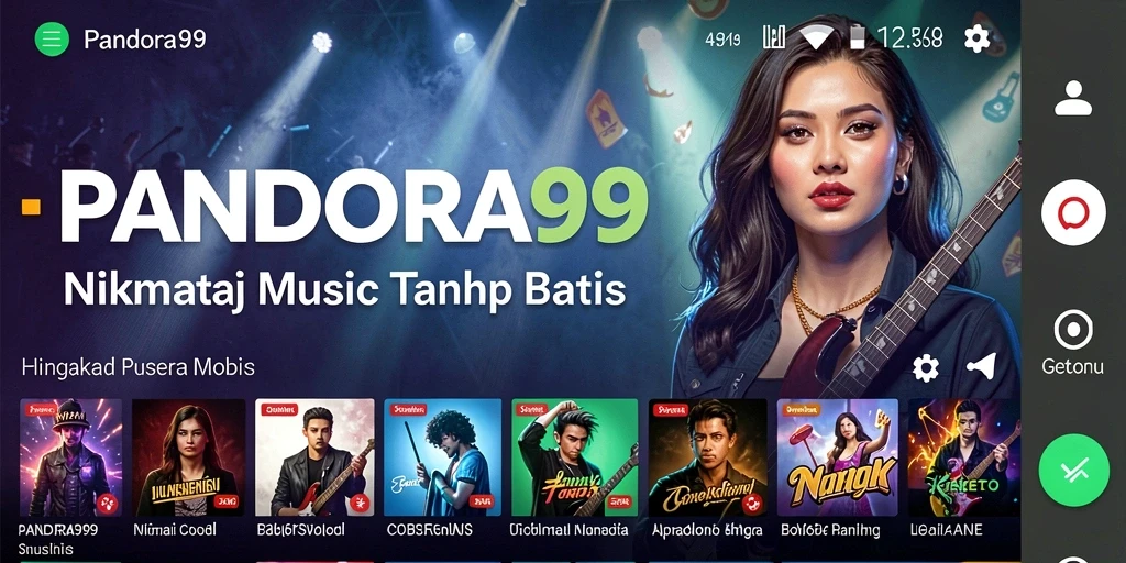 Tampilan antarmuka PANDORA99 saat menikmati musik dengan nyaman.