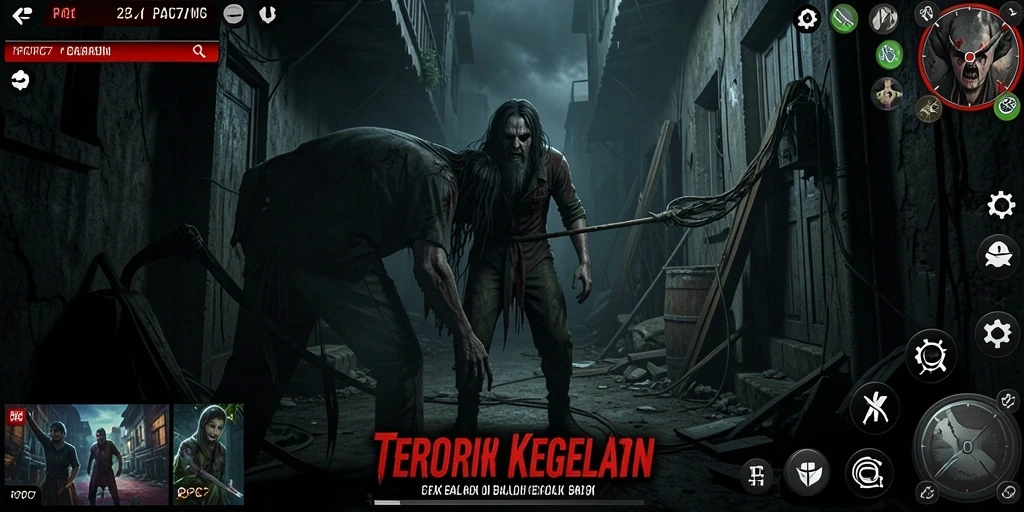 Screenshot PCPC7 menampilkan momen menegangkan dalam suasana Horror.