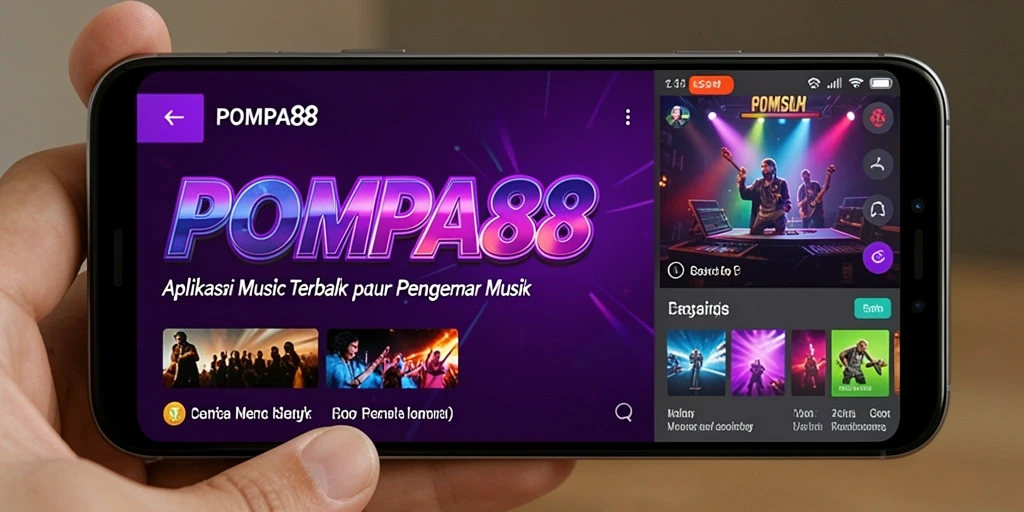 Screenshot POMPA88 menampilkan antarmuka aplikasi musik yang menarik dan interaktif.