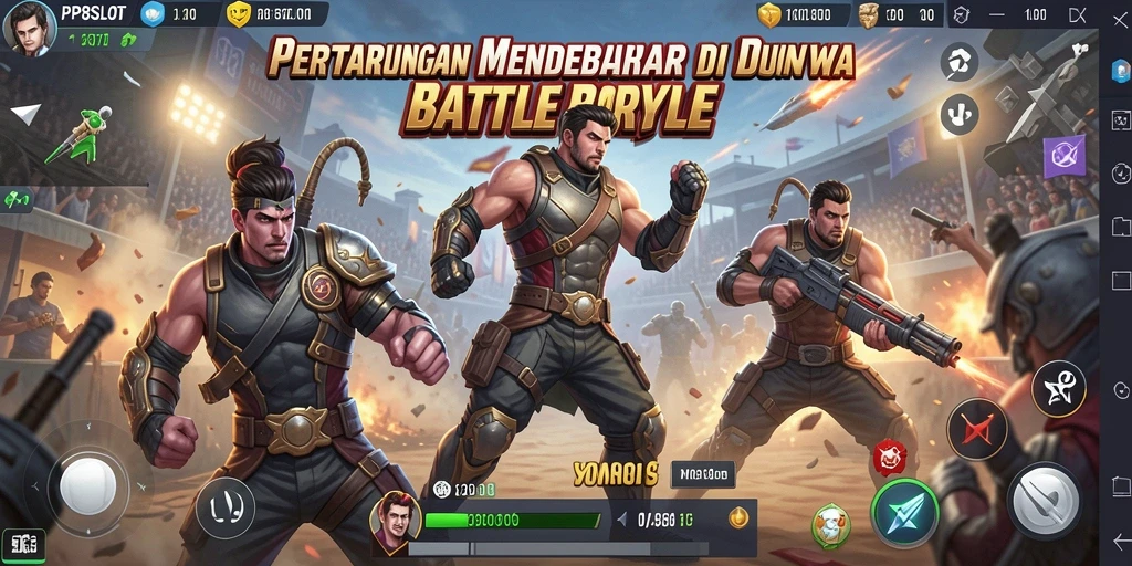 Tampilan seru dari gameplay intens PP8SLOT di arena Battle Royale.