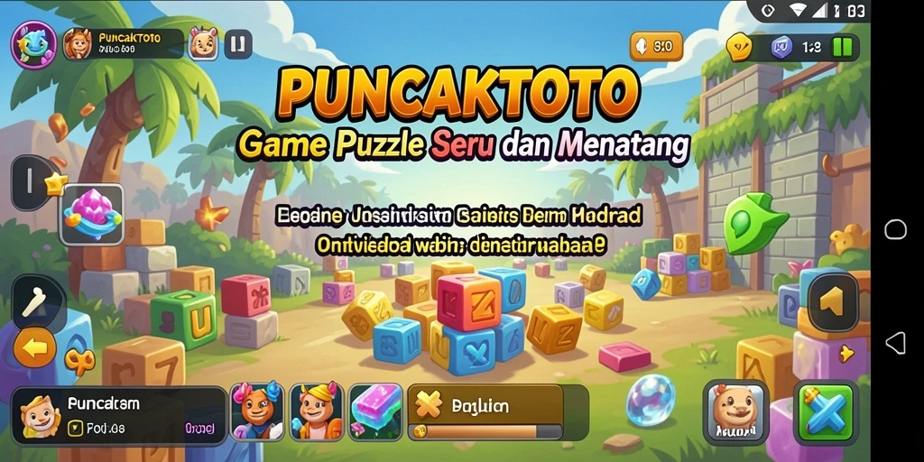 Tampilan gameplay menarik dari PUNCAKTOTO dengan berbagai teka-teki.