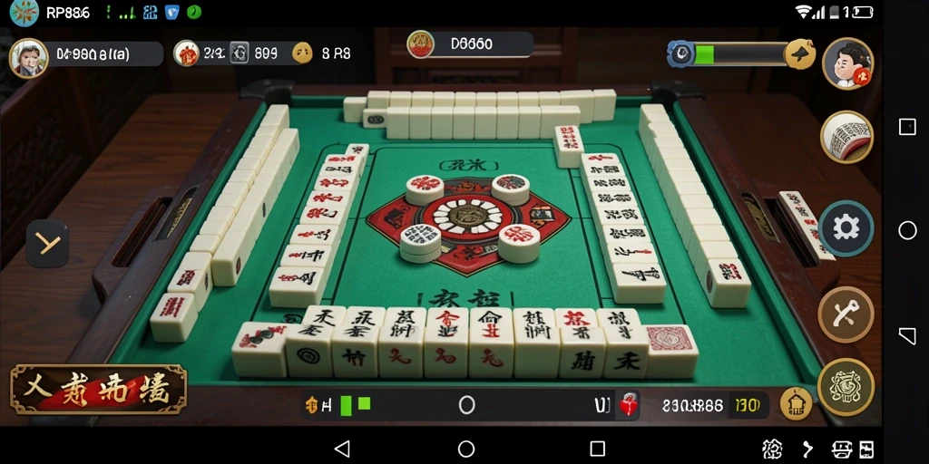 Screenshot gameplay RP886 menampilkan konsentrasi dalam permainan Mahjong.