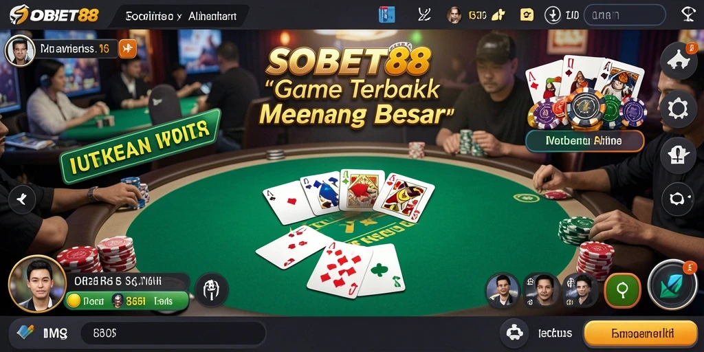 Tangkapan layar gameplay poker di SOBET88 yang penuh aksi.